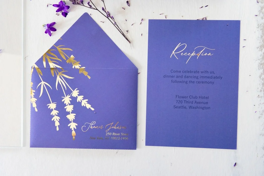Lavender Wedding Invitation, Glass or Acrylic Wedding Invitations with lavender, Transparent Wedding Invites