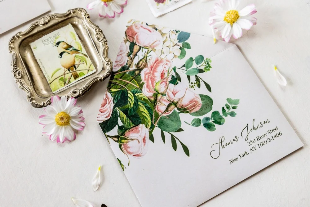 invitation de mariage rose blush, cartes de mariage roses en verre ou en acrylique