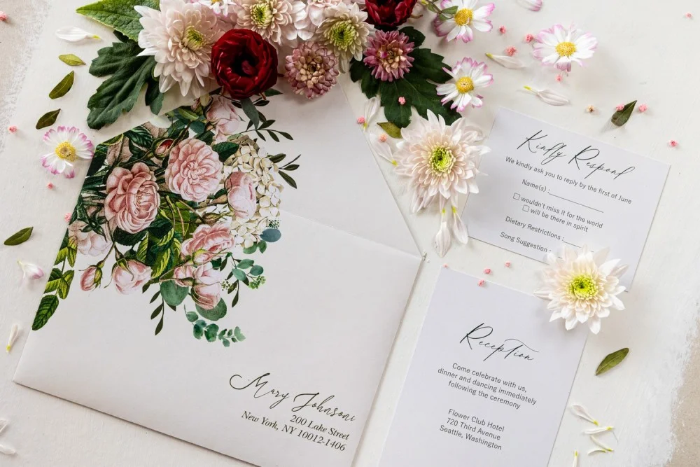 Glas oder Acryl Hochzeitseinladungen, Blush Pink Hochzeitseinladung, Glas oder Acryl Rosa Rosen Hochzeitskarten