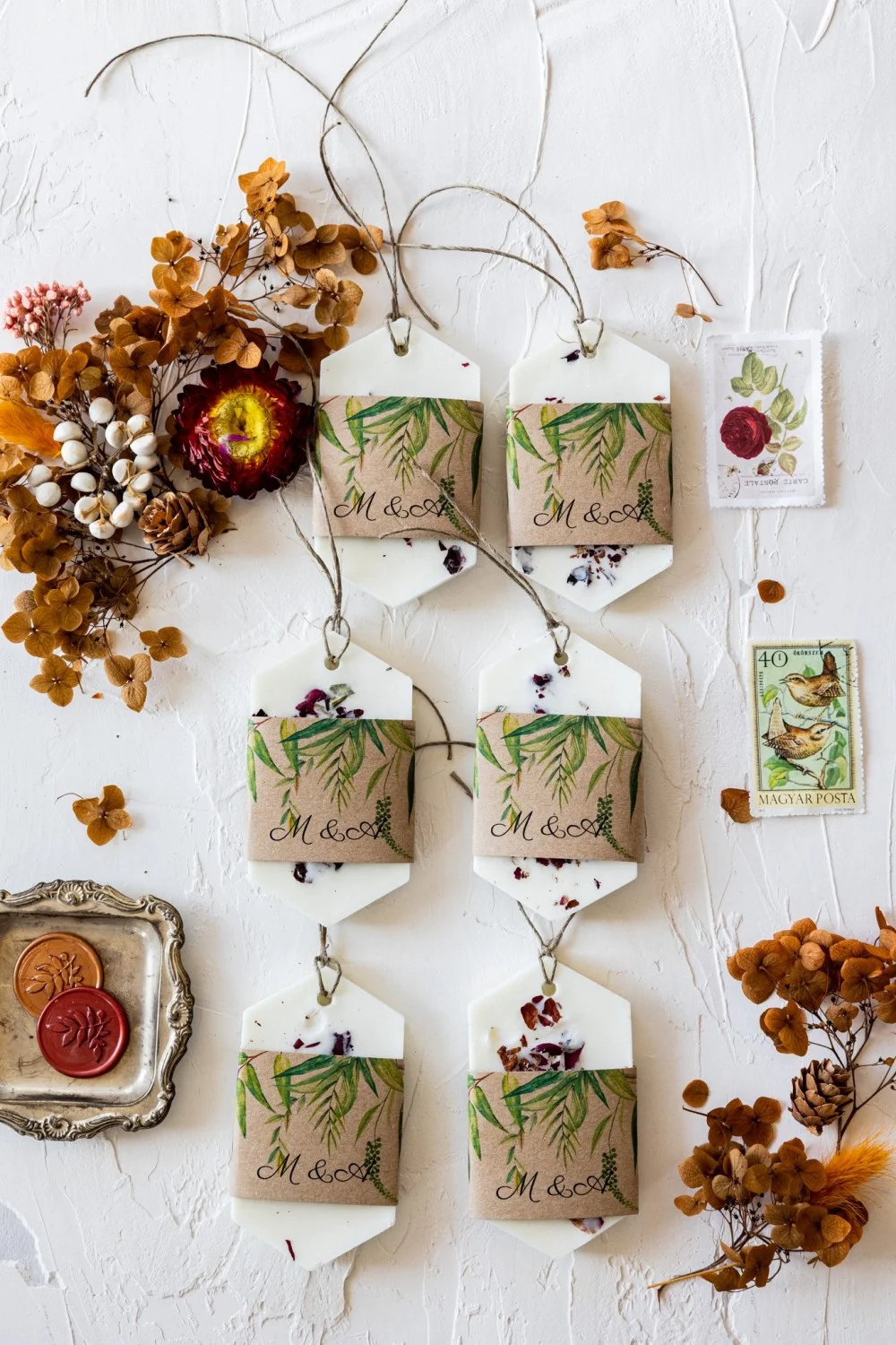 Personalized, handmade Forest Soy Wax Favors for your Wedding Guests