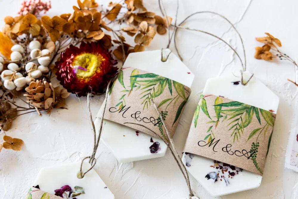 Personalized, handmade Forest Soy Wax Favors for your Wedding Guests