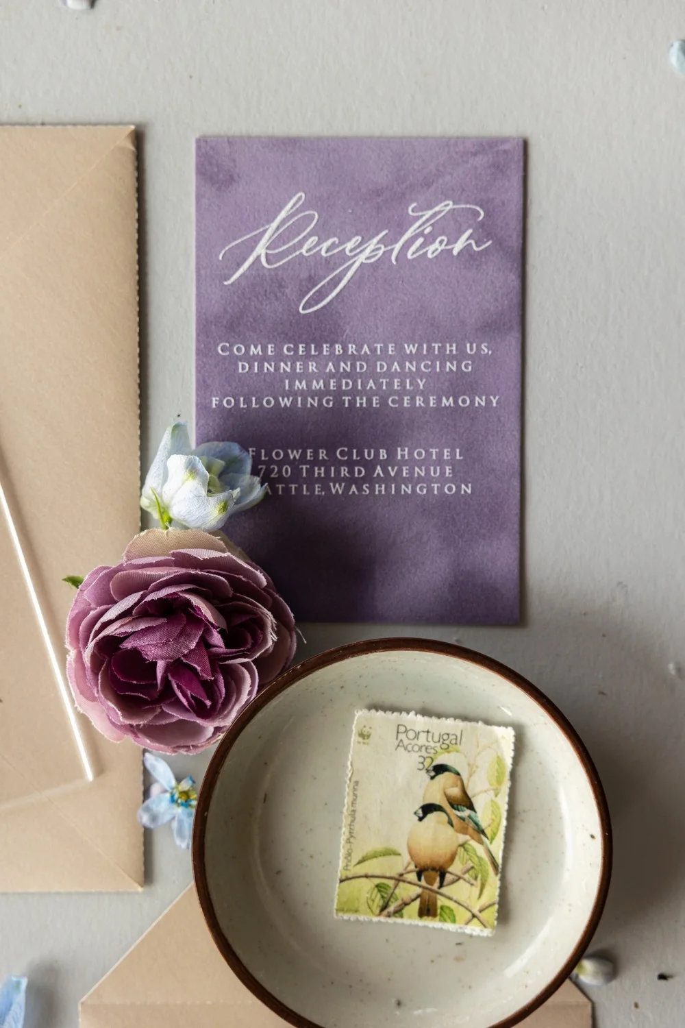 Arch Acrylic Gold Wedding Invitations, Velvet invitations, Purple Invitation, Lavender Invitation