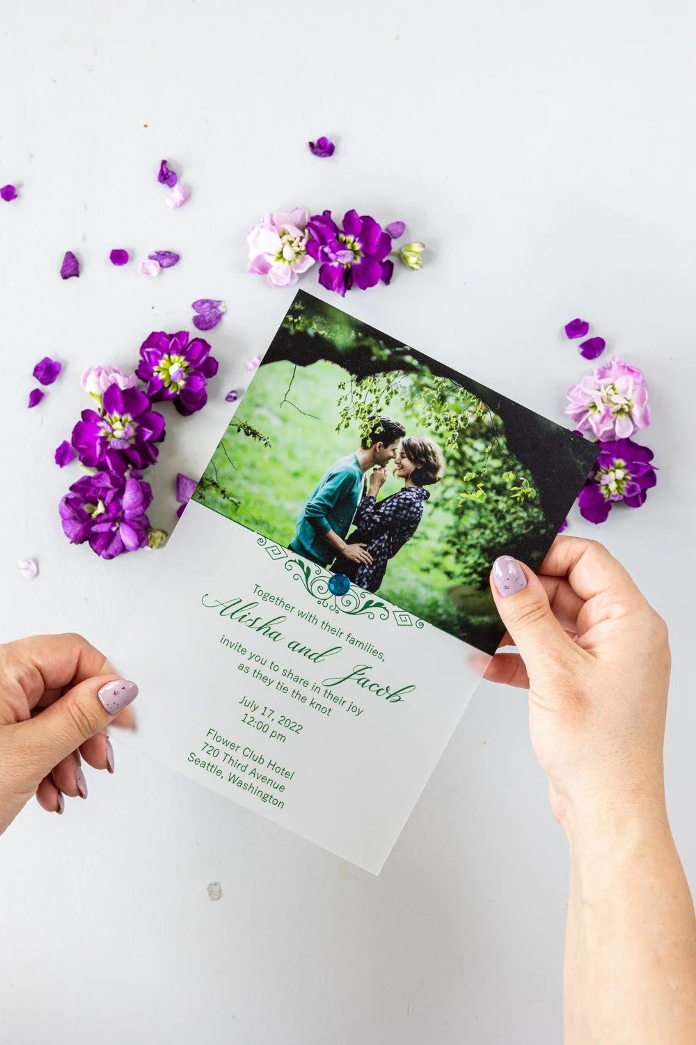 Photo Wedding Invitation, Wedding Invitations with picture, Clear Wedding Invitation,s, Acrylic Invite with Photo