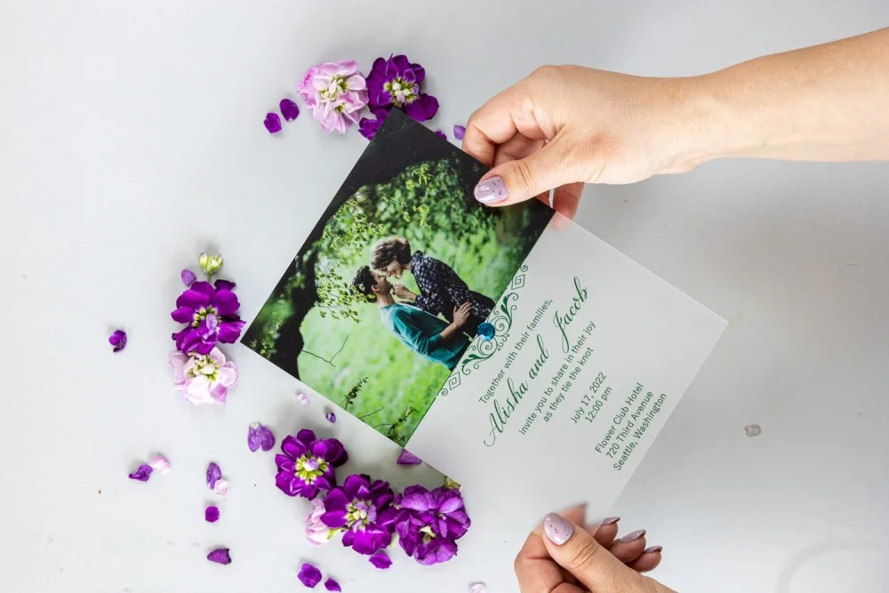 invitations de mariage avec photo, invitations de mariage transparentes