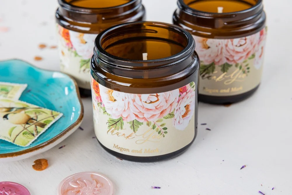 Wedding Favors | Personalized Gifts | Wedding Gifts for Guests | Personalized Candles | Boho favors