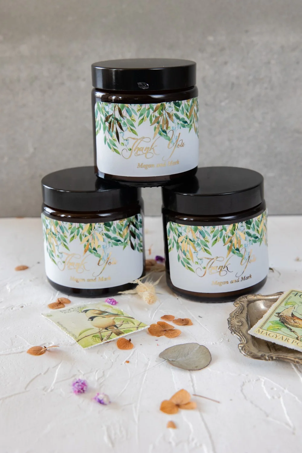 Bougies en Cire de Soja Faites à la Main - Design Muguet, Cadeau Parfait pour Mariages - S18