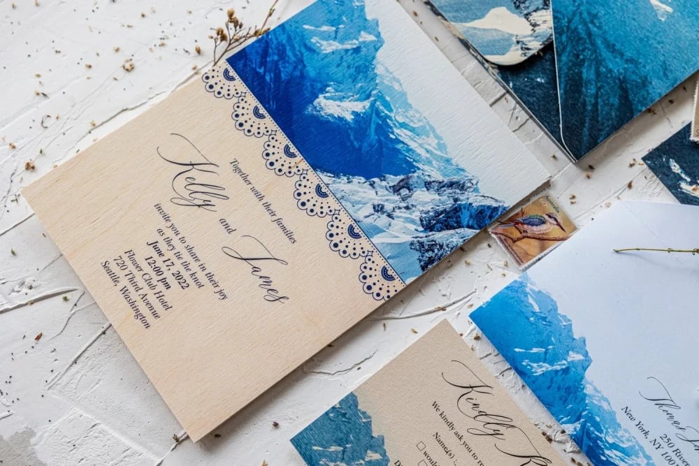 Mountain Wedding Invitations from CardsWith.Love