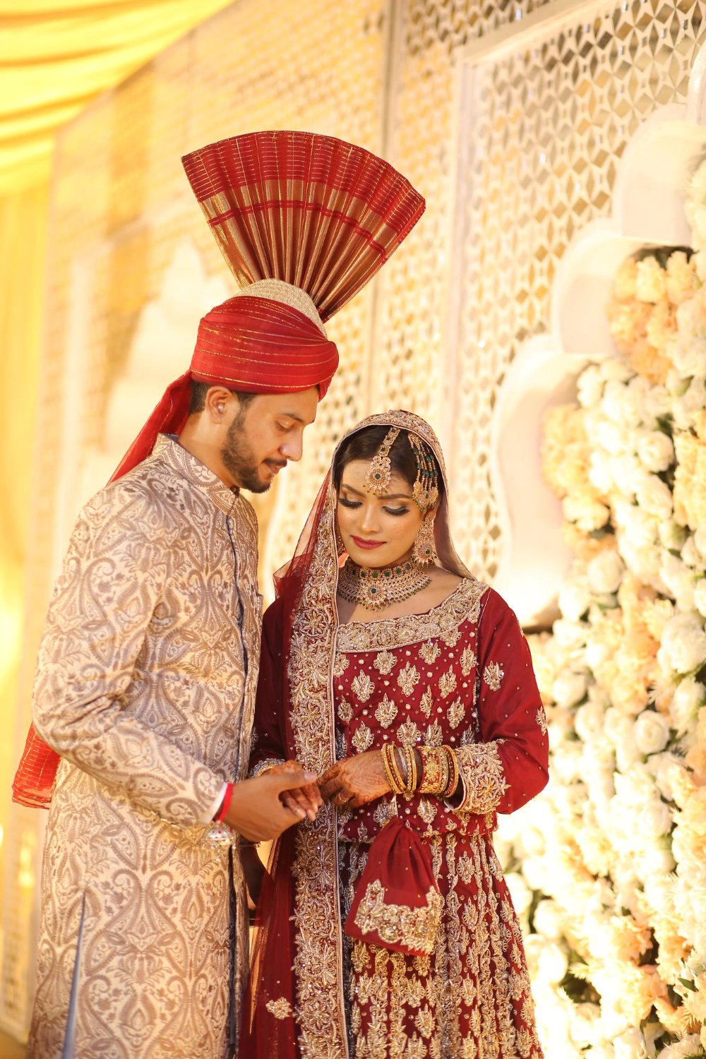 wedding couple asian bridal dresses or indian bridal outfits or bridal dress design