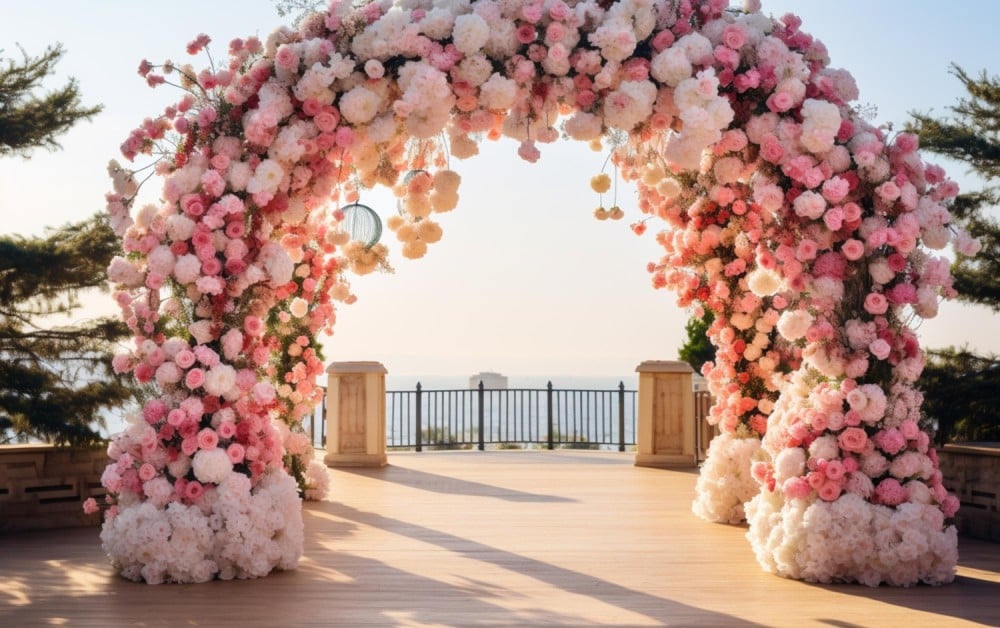 How to attach Flowers to Wedding Arch ?